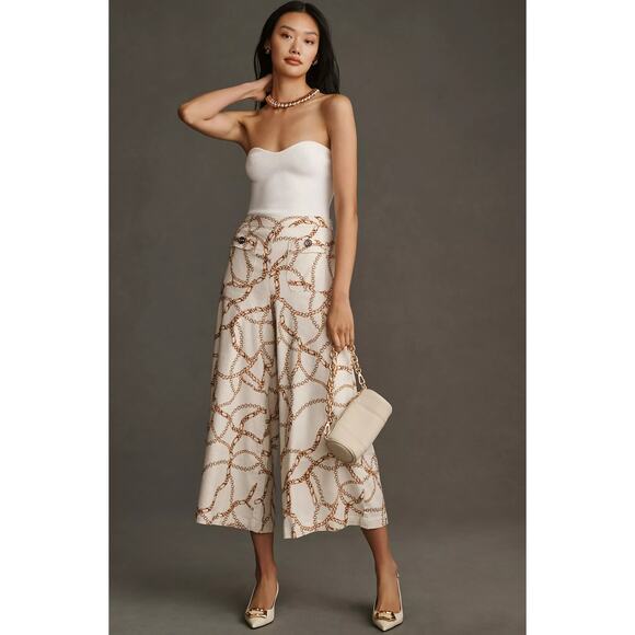 Anthropologie Maeve Printed Palazzo Pants - New Size 8 - Picture 1 of 6